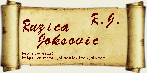 Ružica Joksović vizit kartica